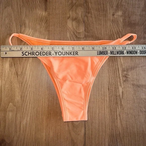 NEW Dixxon Sz M Triangle Micro Bikini Bright Orange Swimsuit Top &‎ Bottom 2 Pc. - Picture 8 of 14